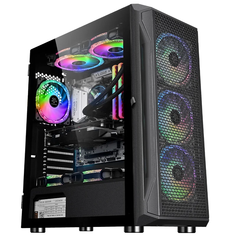 SNOWMAN Majestic Design Computer Gaming Case Full Tower EATX ATX MATX Mini ITX Black Desktop Case Tempered Glass PC Cabinet Case