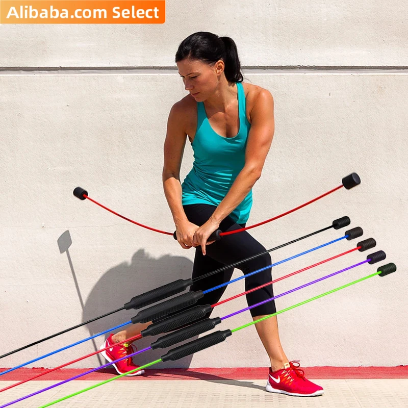 
Portable Flex Pilates Exercise Fitness Training 163cm Swinging Sticks Aerobic Elastic Fitness Bar 