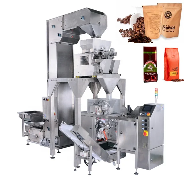 1 Kilo Ground And Whole Bean Coffee Pre-Made Bags Doy Pack System Packing Machine With Vacuum Pump