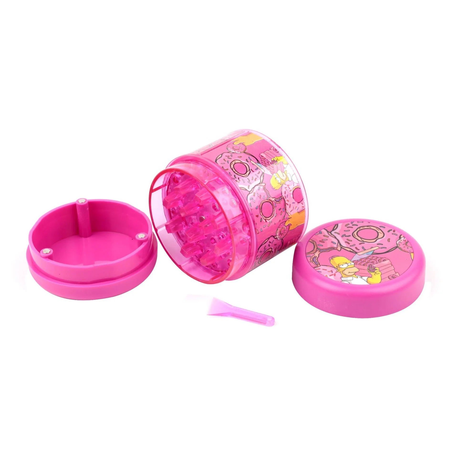 Lovisle Tech Wholesale Cheap Plastic Crusher Container With Grinder Mini Plastic Herb Grinder