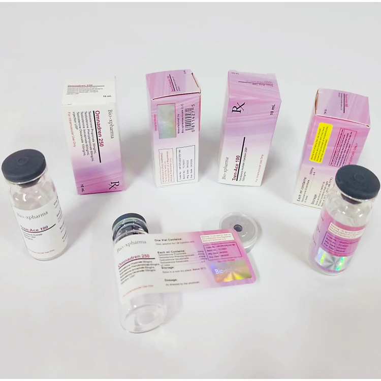 Full List Design Custom Brand 10ml Vial Label and Boxes Pharmaceutical Vial Box with Hologram Sticker security
