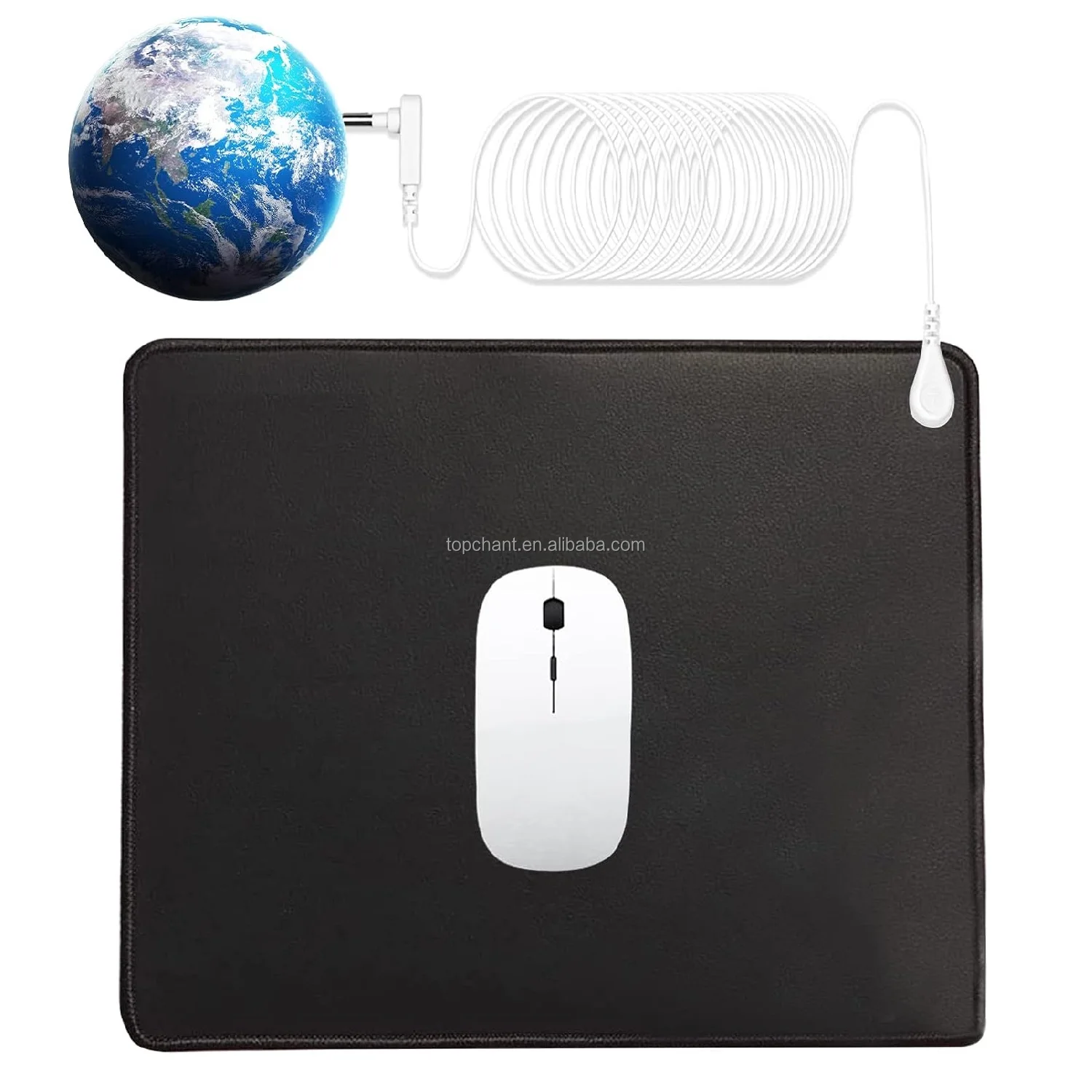 Portable Grounded Mouse Mat 11*13 Inch Grounding Mat Mouse Pad for Working Office Non-Slip MousePads with Eearthing Wire