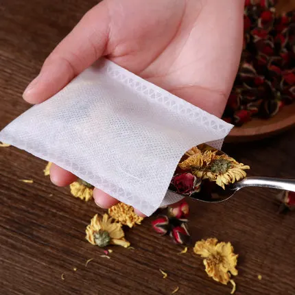 Custom Size Non Woven Fabric Heat Seal Tea Bag For Flower Tea
