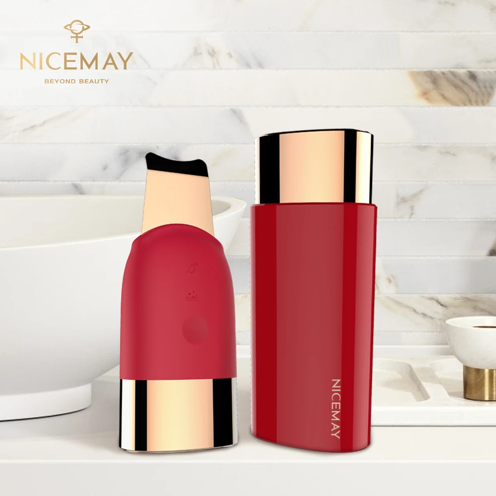 Rechargeable Skin Spatual Ultrasonic Face Dirt Cleansing Scrubber Horn Remover device