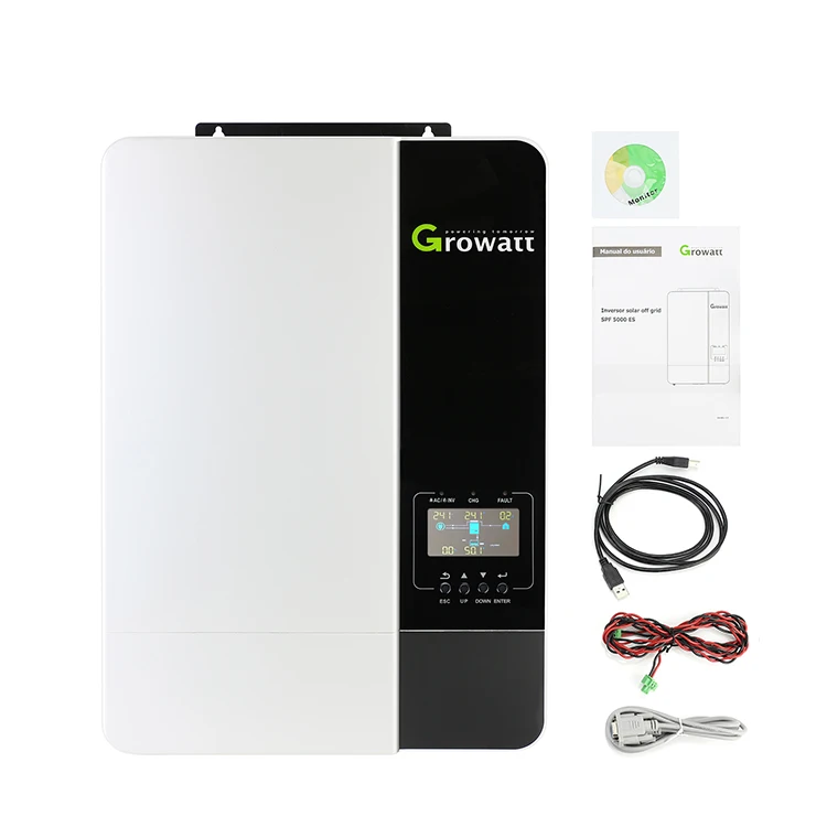 In stock Growatt SPF5000ES 5KW solar power i and the remaining power is transmitted to the State Grid off-grid storage inverters