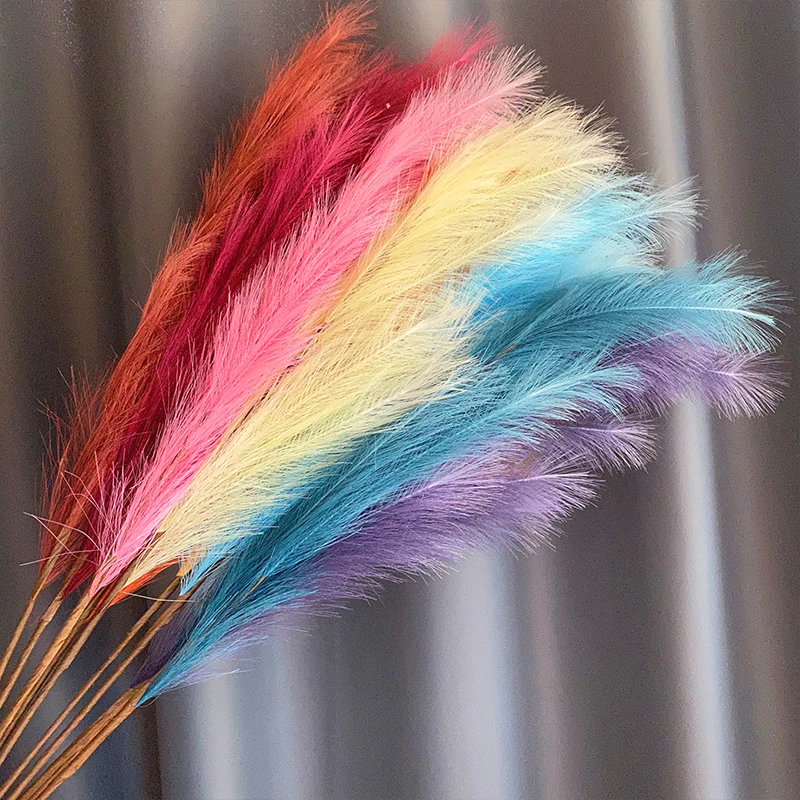 Maylos высокое качество искусственные пампасы трава цветок Синий Белый Оранжевый для свадебного декора магазина