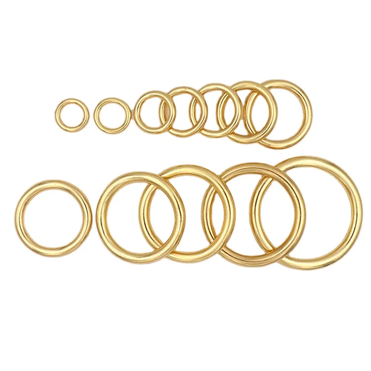 10mm 12mm 14mm 16mm 18mm 20mm 22mm 25mm 27mm 30mm 32mm 38mm handbag accessories Seamless metal O buckle solid brass O ring