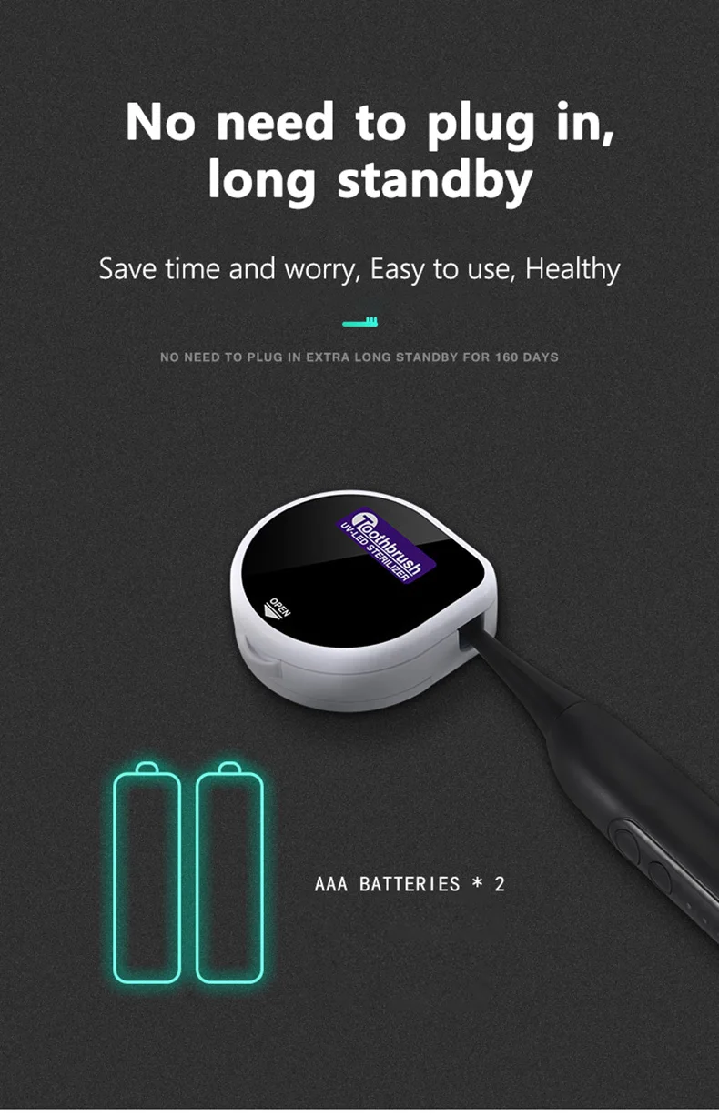 PSB multi function mini travel portable uv light toothbrush sterilizer