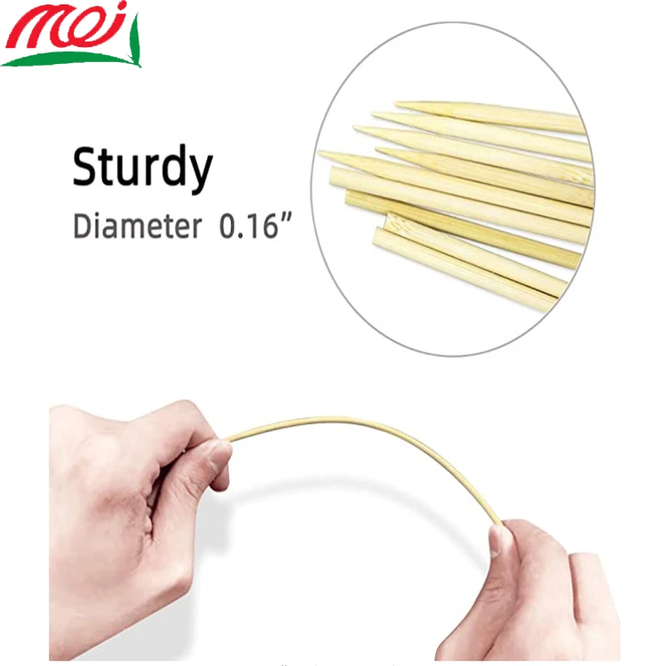 Wholesale 6mm Diameter Well Polished Flexible Round Disposable Bbq Bamboo Stick