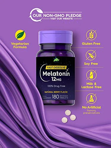 Hot Sale Sleep Supplement Sleep Aid Melatonin 12 mg Tablets for Adults Strengthen Immune System Insomnia Sleep Aid