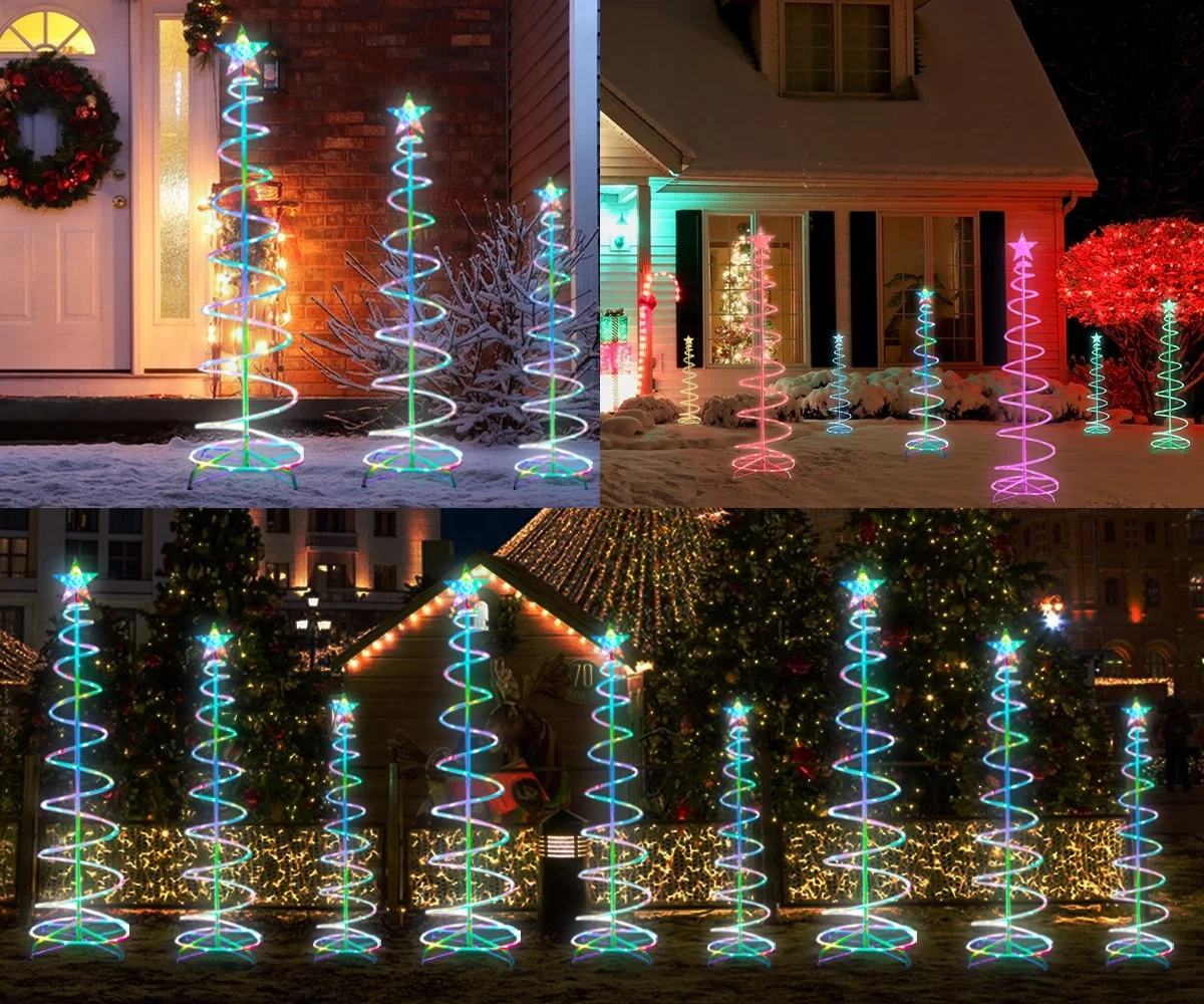 Christmas Battery Powered Decor Fairy Lamp Spiral Tree Light  LED Modeling Lights For Christmas