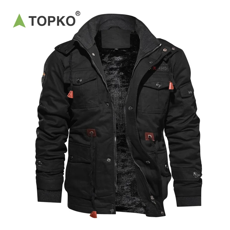 Мужская Уличная зимняя стеганая куртка TOPKO, хлопковая бархатная американская армейская хлопковая куртка, Мужская куртка