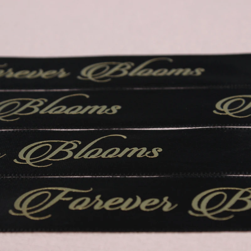 chinese silk ribbon holiday gift silk ribbon custom printed silk black ribbon 100yards