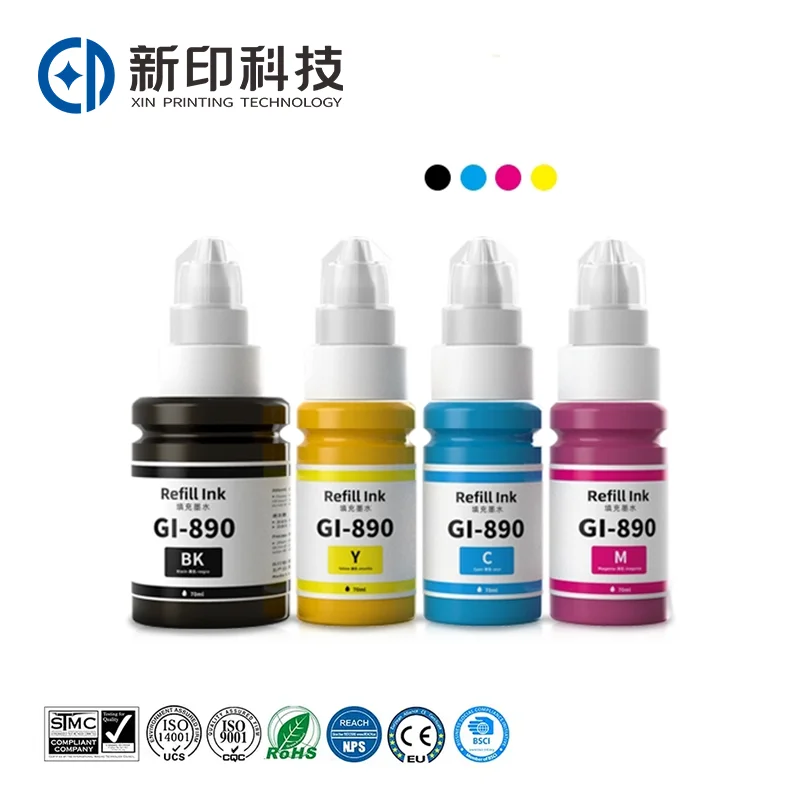 GI-890 Premium Compatible Color Water Based Bottle Refill Ink for Canon Pixma G1800 G1810 G4800 Printer