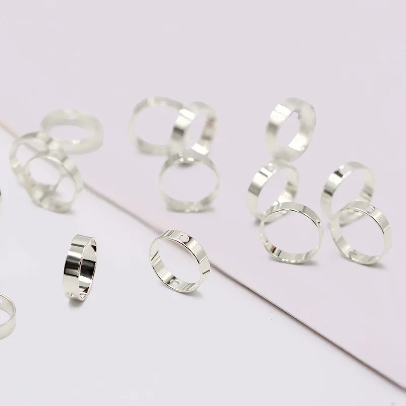 O Ring Bracelet Women Jewelry Accessories 18k Gold Plated Can Through Double Hole Beads Closed Copper Jump Rings