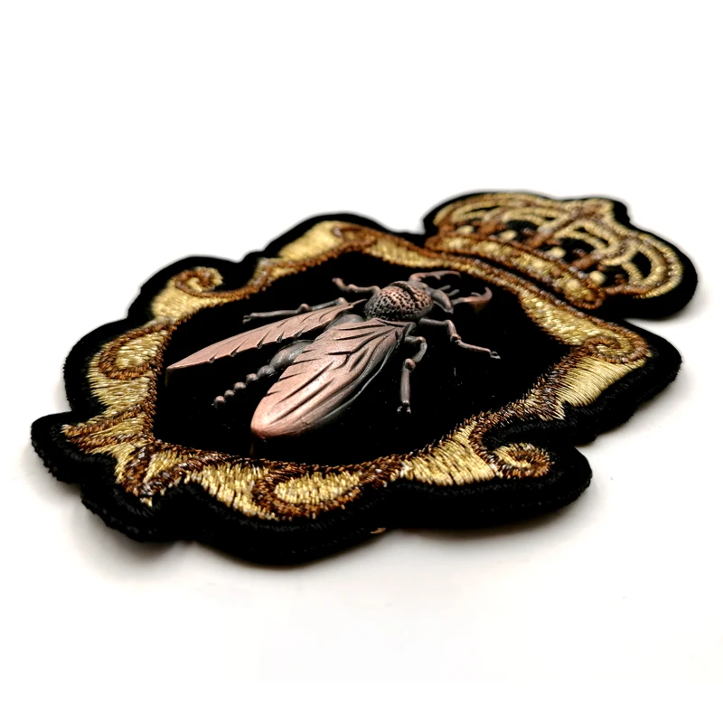 
China Characteristics handmade embroidered badge Applique bullion blazer badge Embroidery Patches 