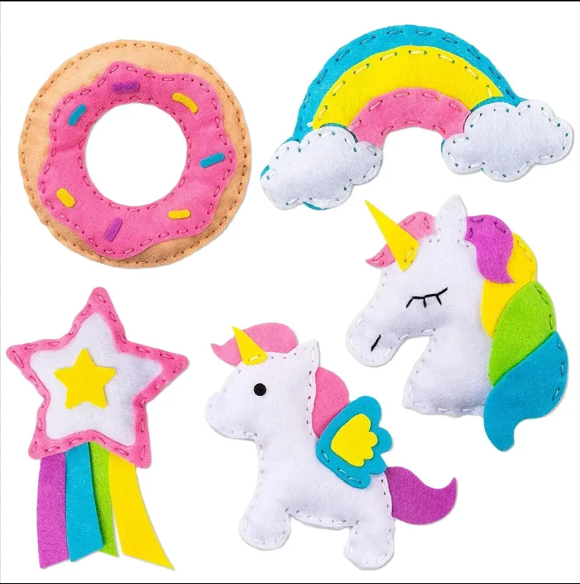 Preschool Fabric Educational Kids Toys Sewing Craft Kits handmade Kids DIY Art Craft Hand Play Set Felt Sewing Craft Kit