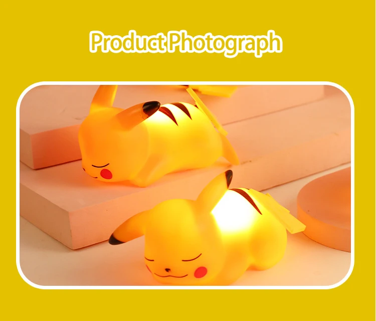 Распродажа милый мини-светильник Pikachu для спальни теплый ночник оптовая продажа дешевая лампа игрушек с цветной коробкой и сумкой
