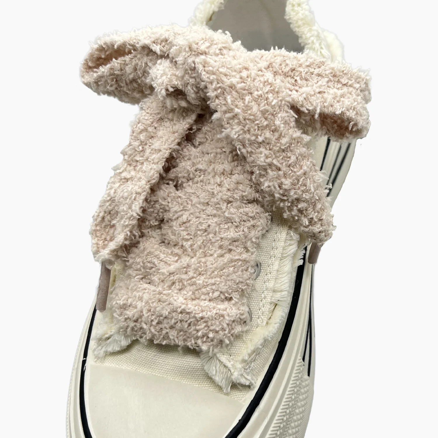 22mm Super wide Caterpillars thick Fuzzy shoelaces Flat Fat Low canvas Sneakers Fluffy plush Shoe Laces