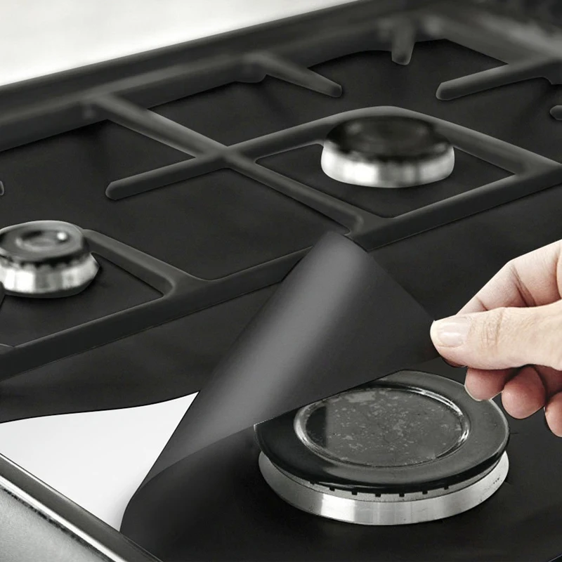 Fast Clean Liners Stovetop Range Burner Covers for Kitchen Cooking,Reusable 0.2mm Double Thickness PTFE Gas Stove Protectors