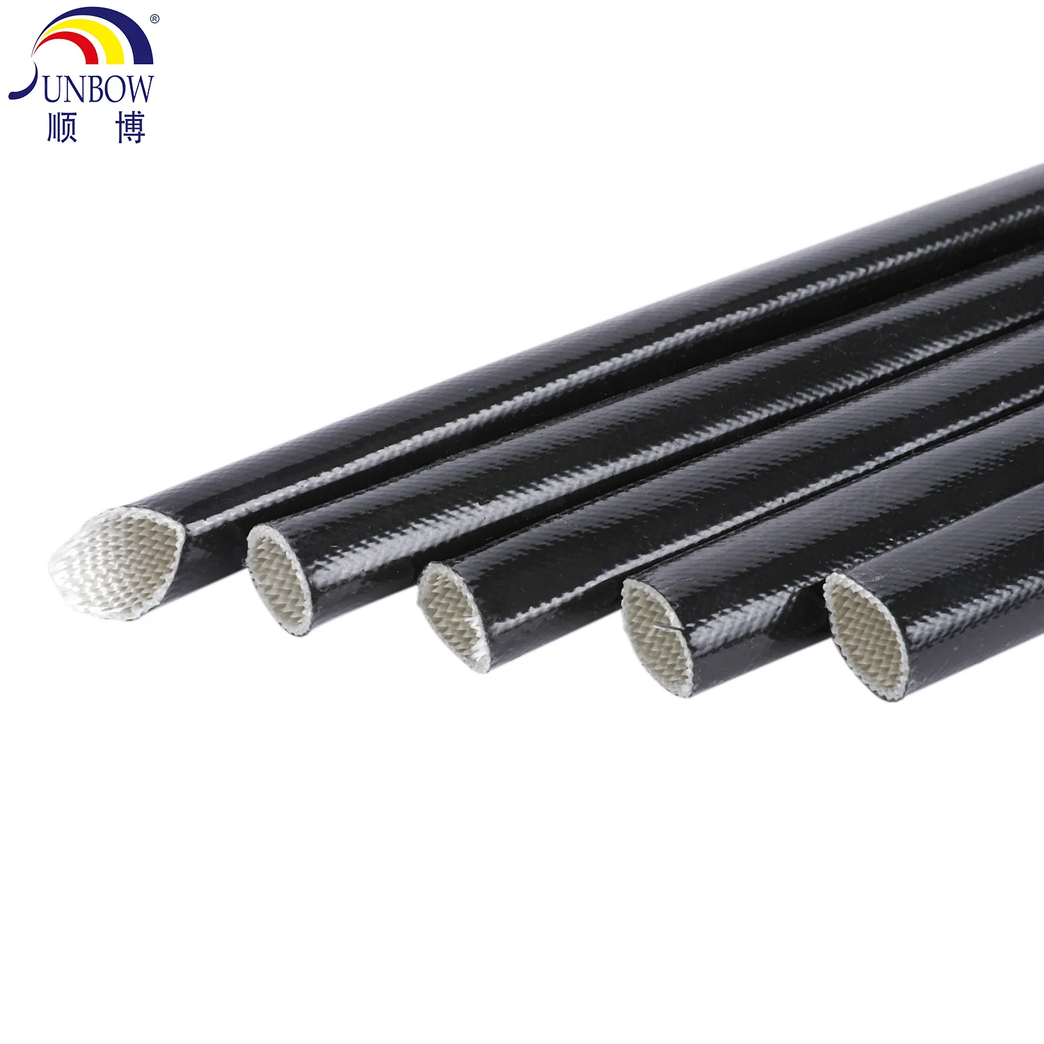 1.5KV Flexible Tear Resistance Silicone Fiberglass Braided Sleeve