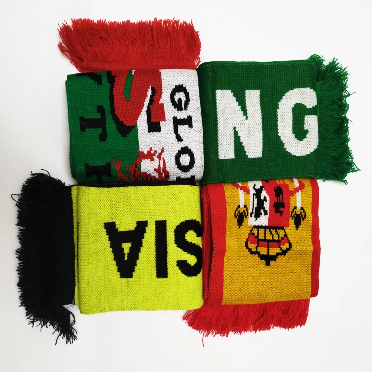 professional football match Memorial scarf,  high-quality customized soccer game souvenir muffler neckerchief scarves