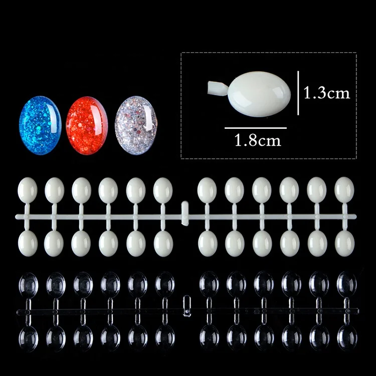 Professional acrylic paint color chart 120pcs/bag Oval Crystal Clear Nail Tips Display board nail polish color catalogs