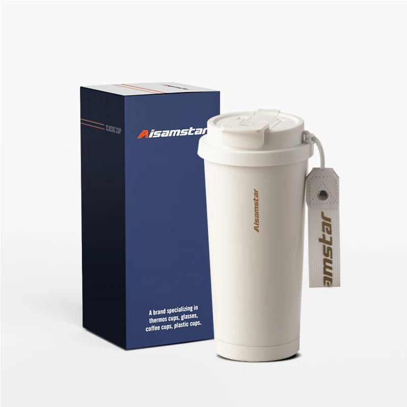 Aisamstar Popular Style Ceramic Coffee Cup Portable 500ml Custom Nylon Braided Rope Water Bottle for Drink