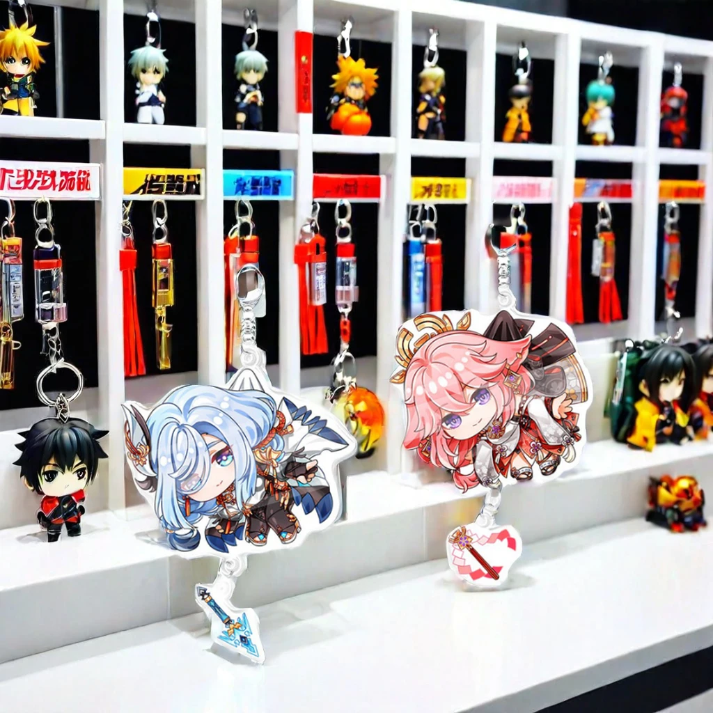 Custom Anime Character Fashion Cartoon Acrylic Key chain Custom Cute Anime Glitter Laser Cut Acrylic Keychain