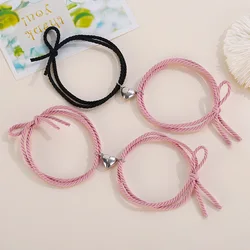 Colorful Elastic Heart Magnetic bracelet Hairband Jewelry For Kids Women 2pcs/set KIB059