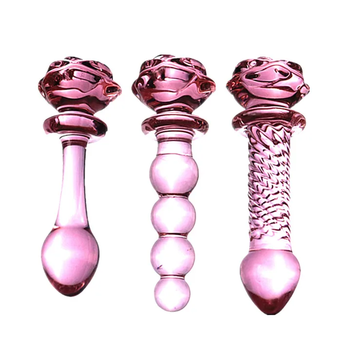 High quality sex toy rose sex toy anal plug glass dildo anal plug sex toy for adult anal masturbation