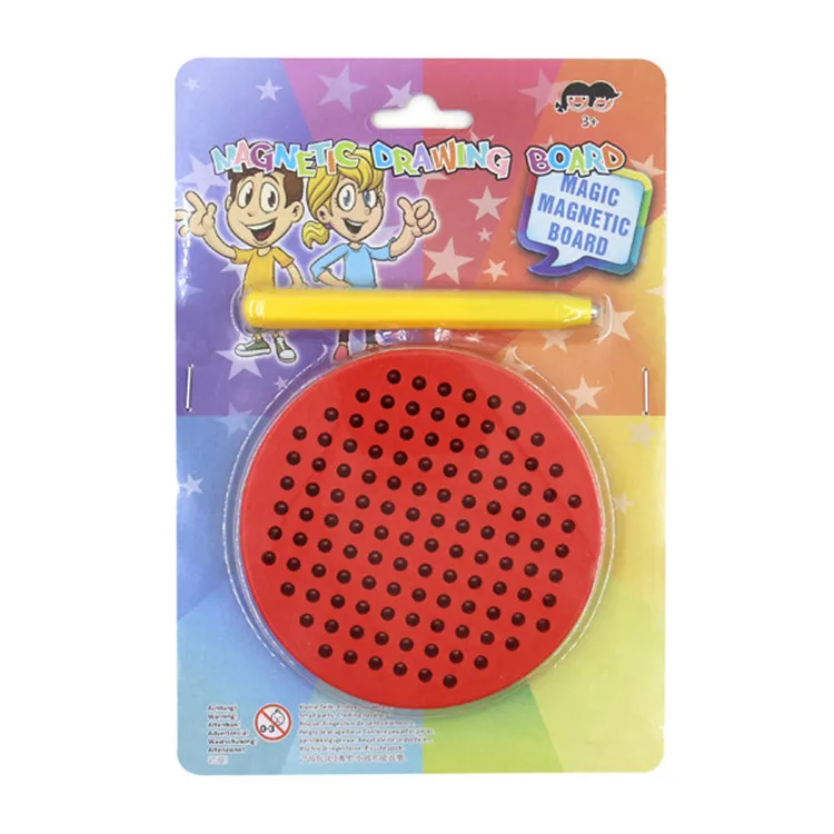Mini Round Magnetic Steel Beads Learning Drawing Board writing board drawing magpad Educational toys  magpad round with pen hold