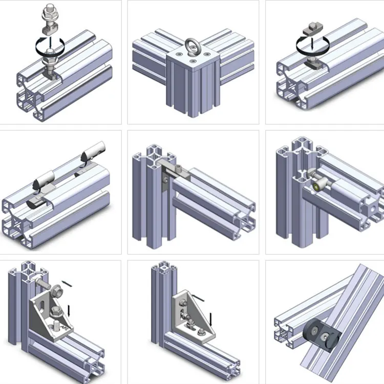 Крепежные используемые с Т-образным болтом и фланцевой гайкой прочные прямоугольные соединители принадлежат алюминиевым профилям аксессуарам