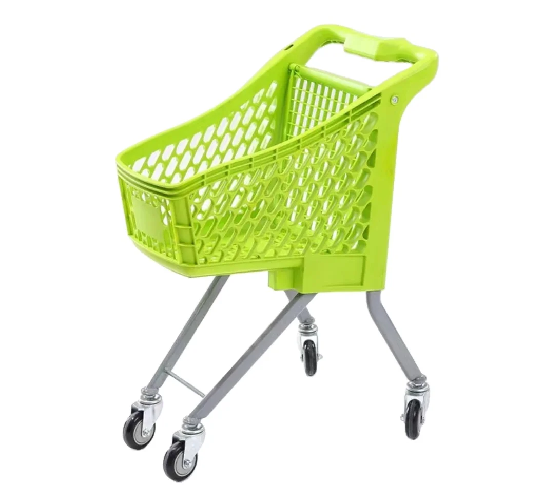 Plastic Supermarket Kids Shopping Trolley Iron Cart Retail Grocery Store With Flag For Children