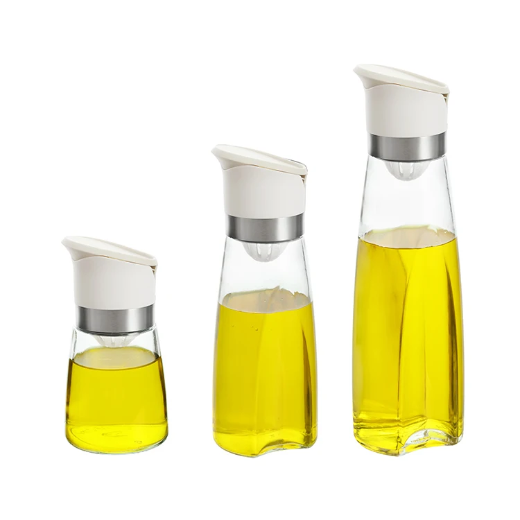 manufacturer cheap wholesale price automatic flip empty glass dispenser for olive oil bottle 500ml kitchen