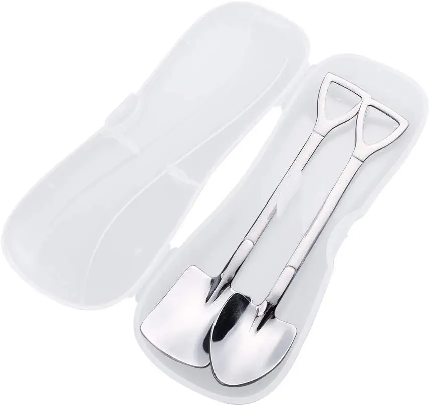 Dessert Spoons Cute Shovel Spoon SUS304 Stainless Steel Spade Fruit Coffee Cake Spoon For Christmas