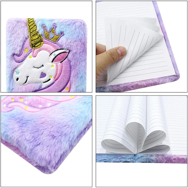 Kids Girls Boys Writing Drawing A5 Kawaii Stationery Notebook School Plush Note Book