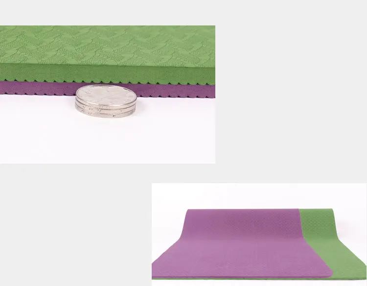 TPE 6-8mm Yoga Mats Double Layer Tpe Mat Anti-slip Fitness Friendly Gym Matting Instructional