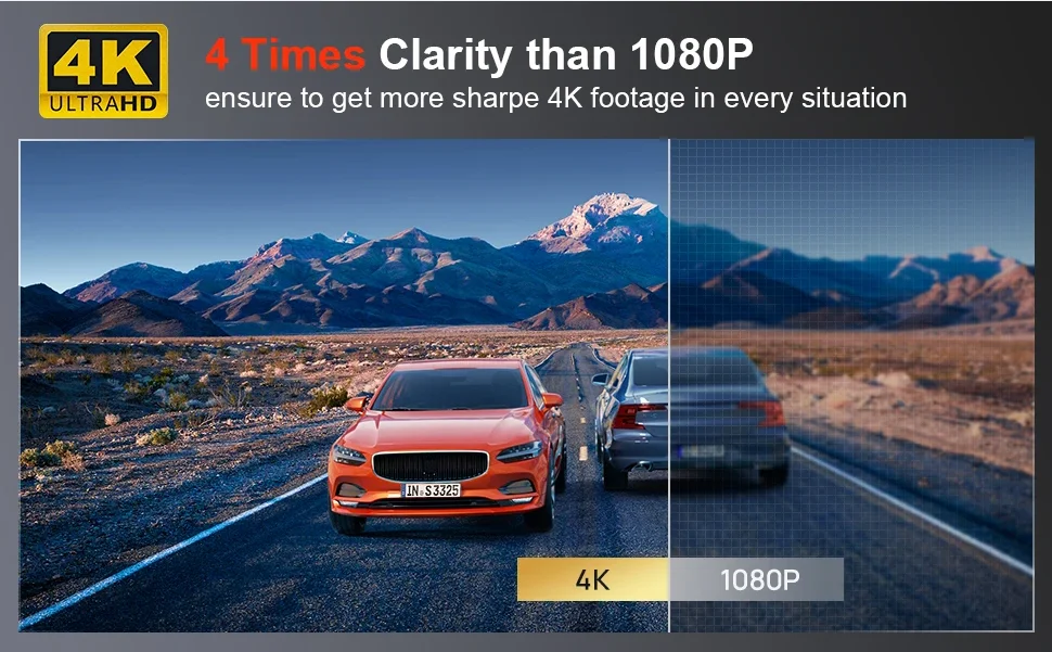 mini Ultra HD 4K Dash Cam Front and Rear Dual Camera Support WIFI GPS & App Control 24H Parking Monitor support 256g SD Card