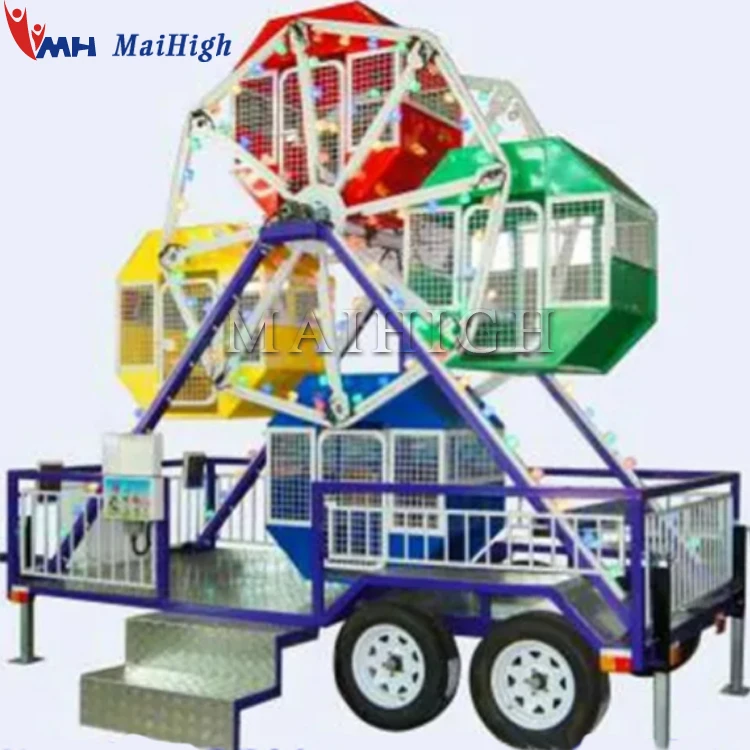Carnival Game Kids Sightseeing Ferris Wheel Portable Trailer Mounted Mini Ferris Wheel For Sale