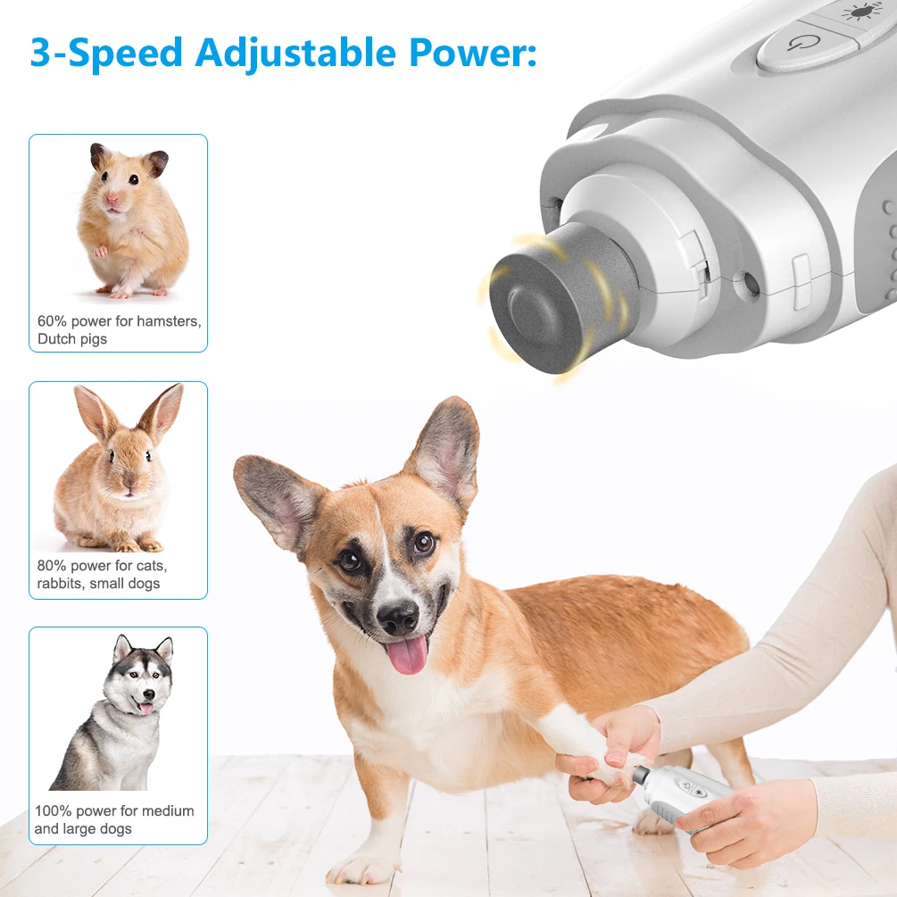 
Electric animal nail grinders dog cat nail trimmer battery powered pet nail polisher build in 500mAh battery 