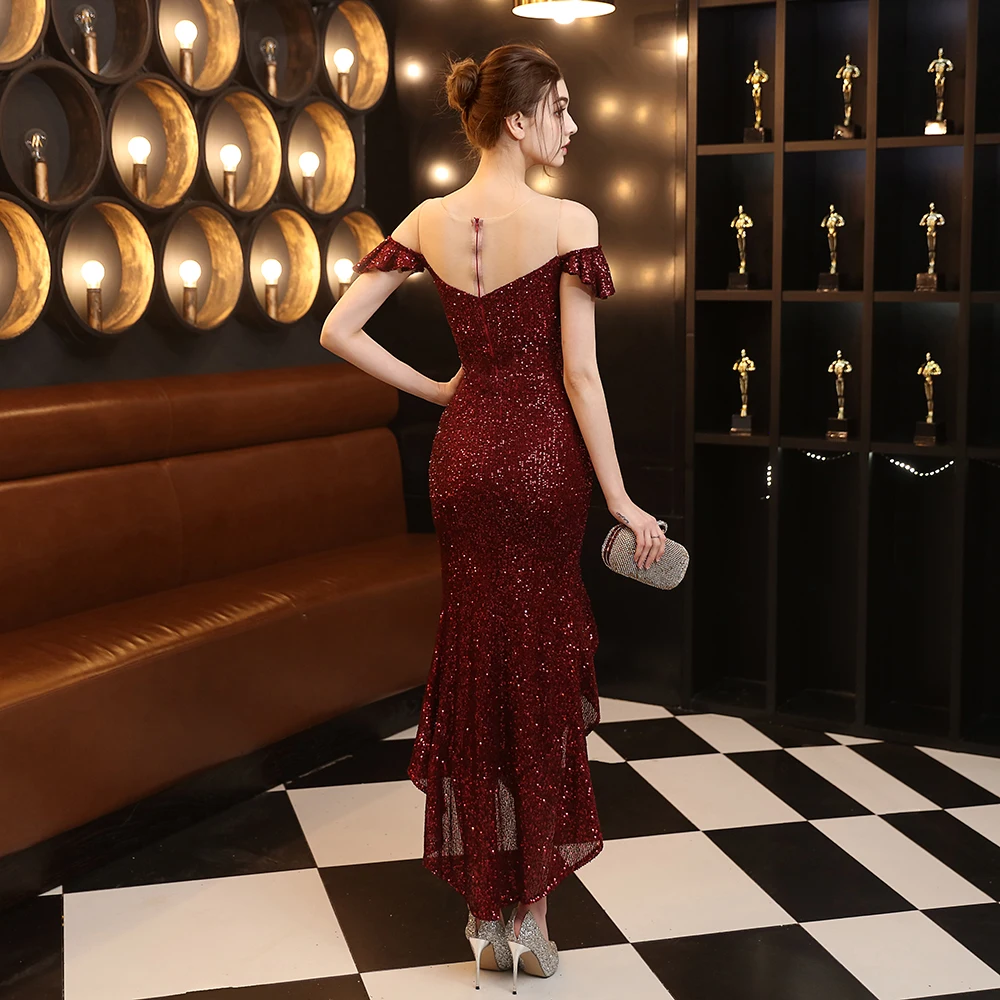 18158# 2020 new style Sequin dress performance dance party wedding event fishtail evening dress