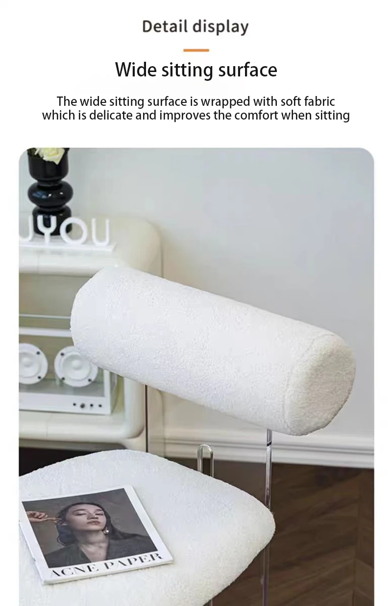 Clear Acrylic Transparent Chair for Home Furniture Living Room Simple Leisure Chair Backrest Dining Chair