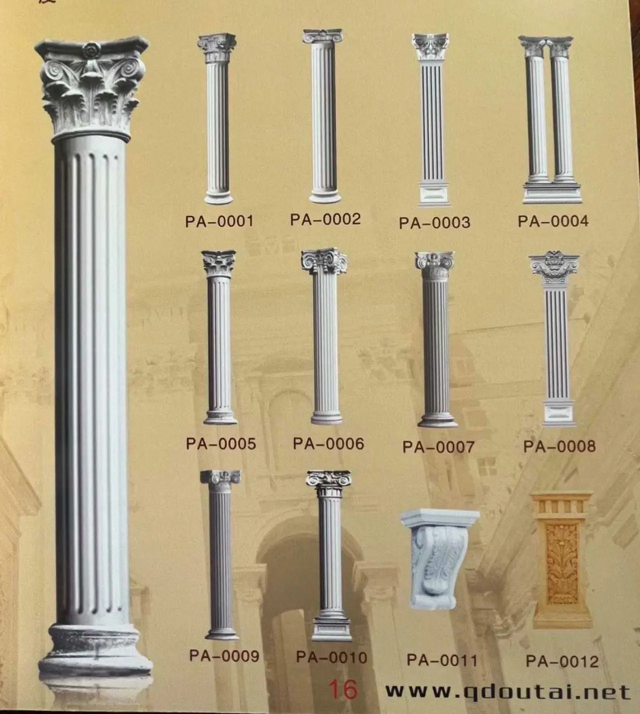 Square column cylindrical concrete mold Concrete column GRG/GRC  house decoration hollow column