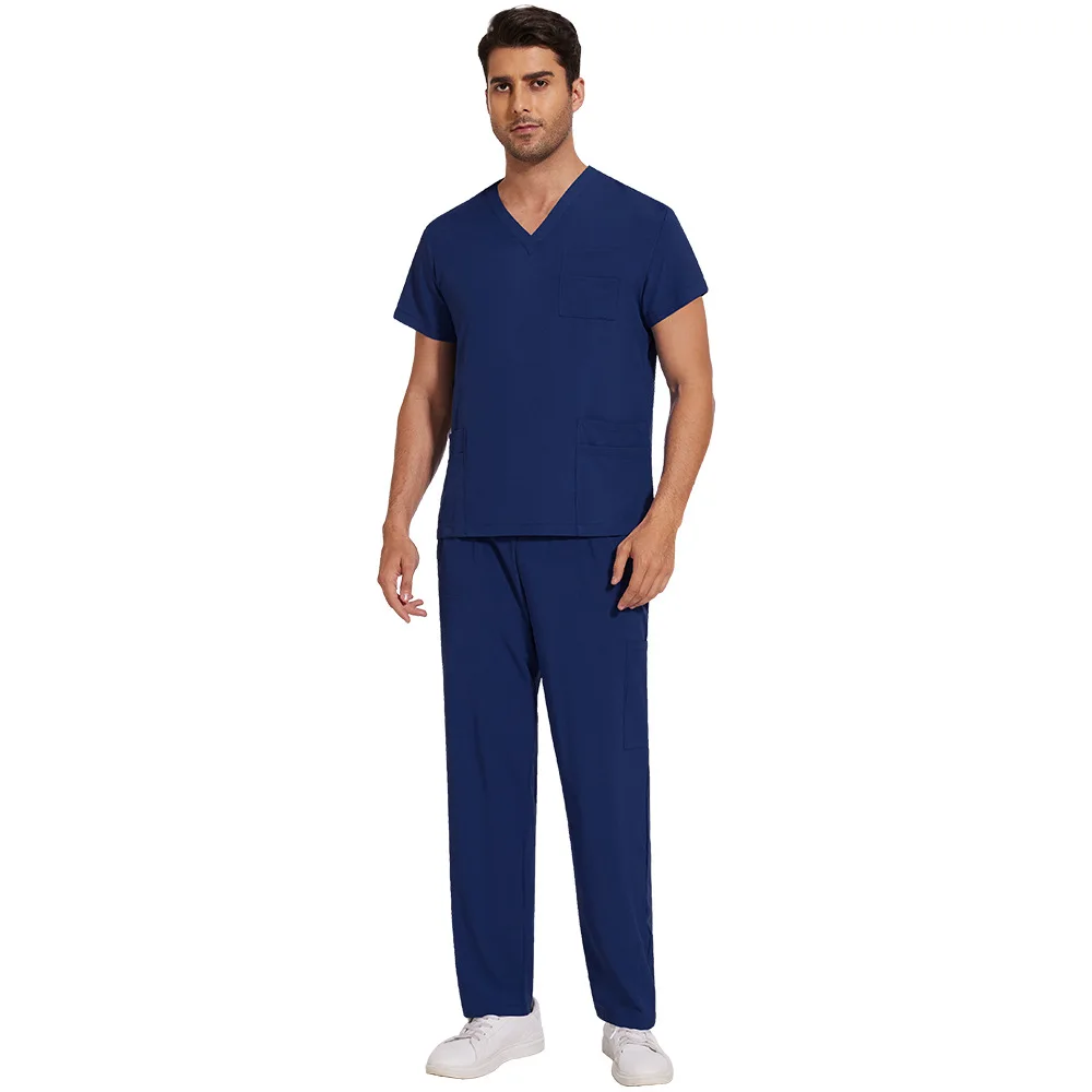 Hot sale custom logo scrub suits doctor hospital medical scrubs wholesale 2 piece jogger set scrubs uniforms sets men