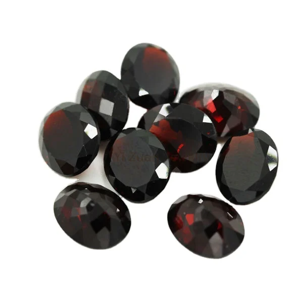 YZ Wholesale Garnet all shape customize and  direct cut  natural gemstone rough oval facet cut garnet stone for jewelry