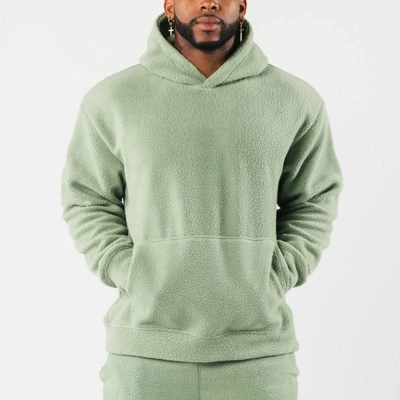 Custom Fleece Hoodies With Your Logo Letter Embroidery 1/4 Zip Fuzzy Hoodies Winter Heavy Weight Fluffy Sherpa Hoodies