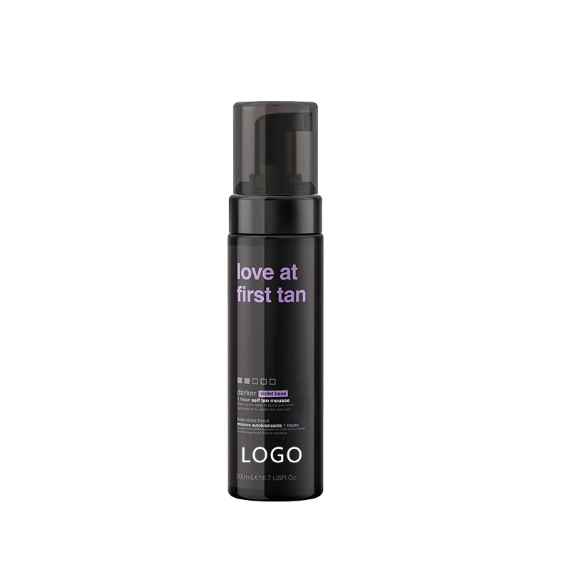 MLM custom makeup Vegetarian Fast Tanning Mousse Bed Lotion Female Tanning Cream Face and Body Shimmering Tanning Spray Mousse