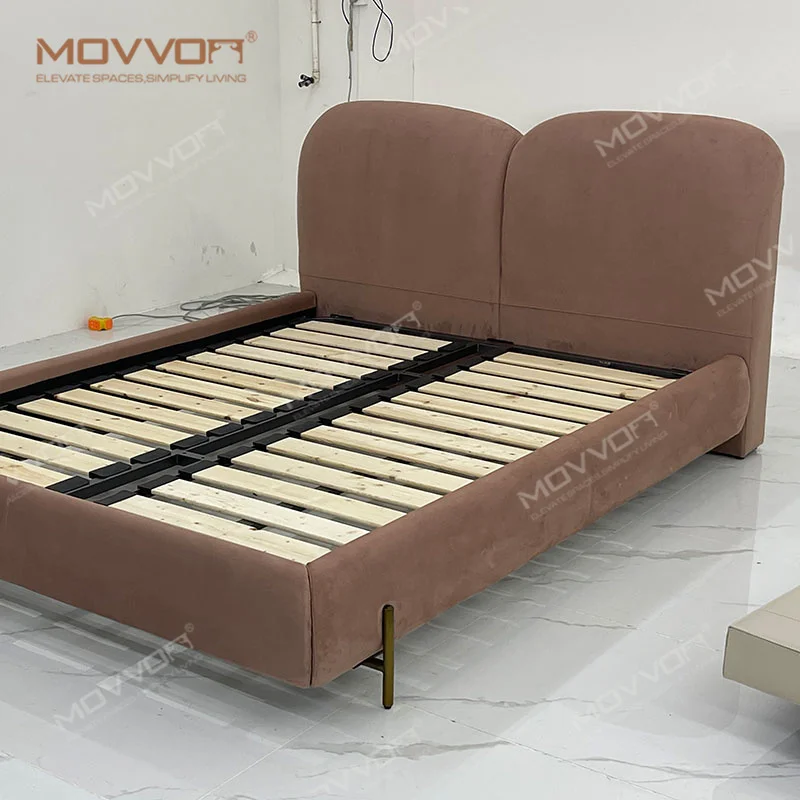 Cheap Wholesale King Size Double Bed Leather fabric soft large Headboard Master Room Luxury beds Modern Bedroom Furniture Set