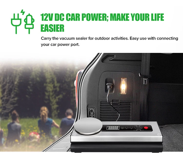 Automatic Vacuum Food Sealers with Kitchen Digital Scale and Car Use for Dry Moist Mode Food Vacuum Packing